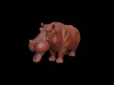 Hippopotamus Animal Sculpture 3D print model purchase