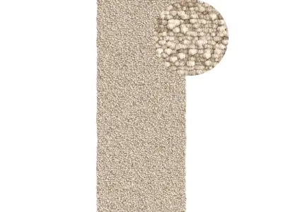 Benuta Wool Runner Patch Brown 3D model