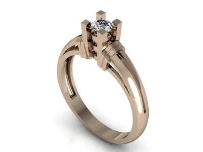 solitair ring 3D print model