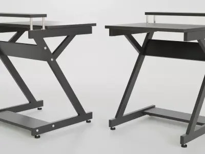 Computer gaming desk Free low-poly 3D model