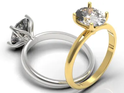 Oval Diamond Engagement Ring 3D print model