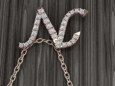 Jewelry Alphabet Pendant N 3D print model