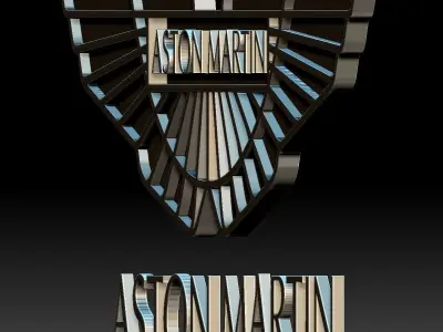 Aston Martin car logo 3D print model