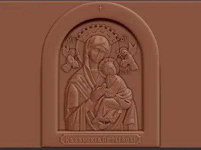 Icon of Saint Mary Mother of God 3D print model