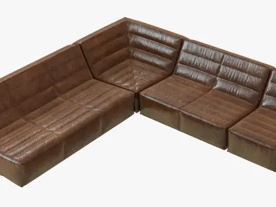 Restoration Hardware Chelsea Leather Square Corner Sectional 3D model