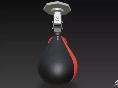 Red Black Speed Bag Low-poly 3D model