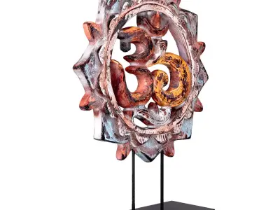 Balinese Om Wood Carving 3D model