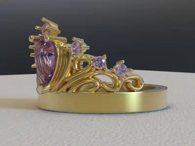 Princess Pear Ring  Women  Free 3D print model