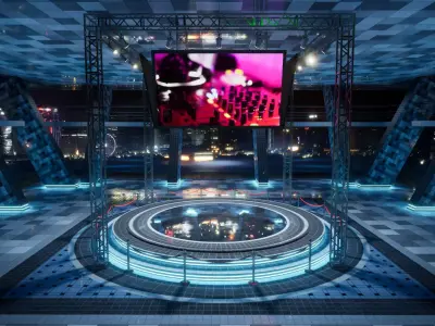 Showroom Expo Hall Low-poly 3D model