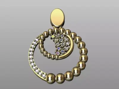 Single pendant or necklace 3D print model