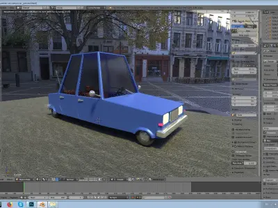 Cartoon car 3D model 9