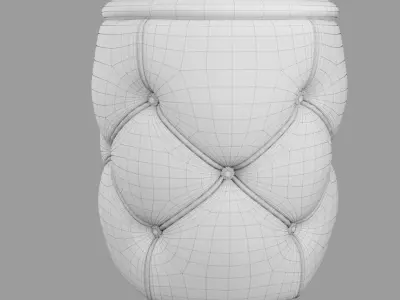 3d model of velvet pouf 3D model