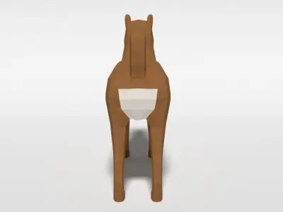 Low Poly Cartoon Shiba Inu Dog Low-poly 3D model