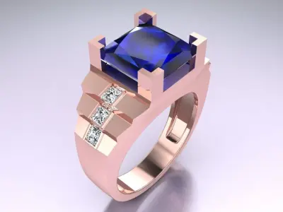 Square Stone Rings - N4184 Free 3D print model