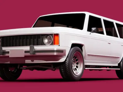 Generic 80s SUV Low-poly 3D model