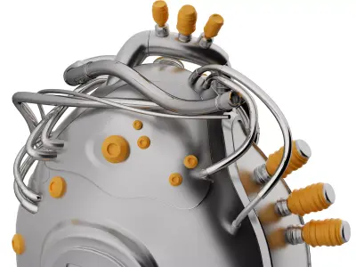 Mechanical heart Low-poly 3D model