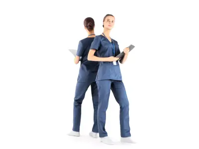 Surgical nurse 43 Low-poly 3D model