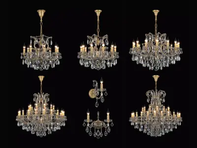 775 Champa Osgona Collection of Crystal Lamps 3D Model Pack