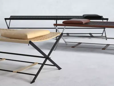 Folding Camp Bed 3D model