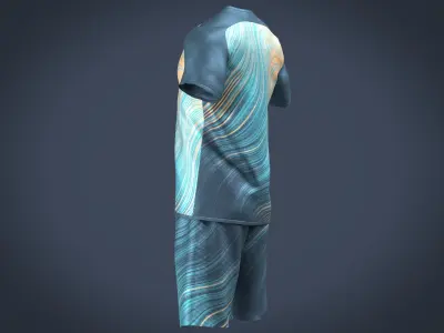 Sports Jersey with Short Pant Low-poly 3D model