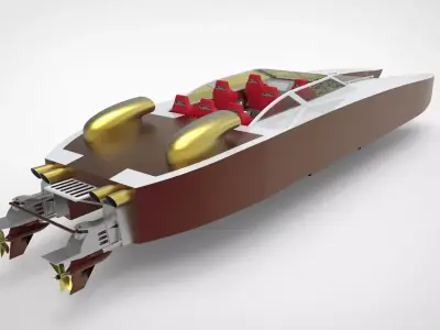 catamaran speed boat 3D model
