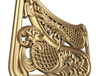 Carved Decor Furniture 05 Low-poly 3D model