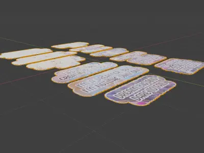 3D inspirational quotes stickers with textures decals Texture