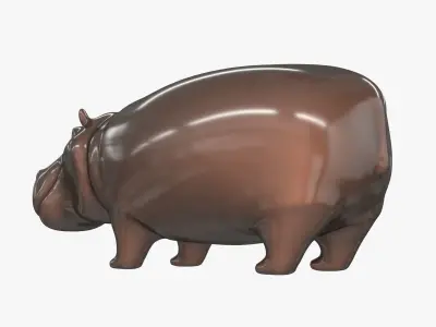 Ceramic figurine hippo 3D model