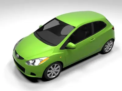 MAZDA 2 3DR 2009 LOWPOLY Low-poly 3D model