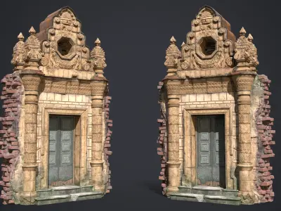 Old Door Portal Low-poly 3D model