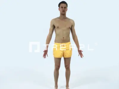 Virtue L Beach Animated Rigged Sports Man Low-poly 3D model