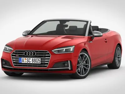 Audi S5 Cabriolet 2018 detailed interior 3D model