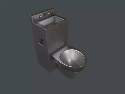 Prison Toilet Low-poly 3D model