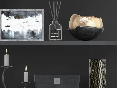 decorative set 9 shelf 3D model