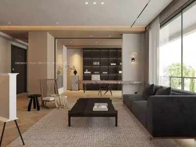 A 3D Max and CAD Blueprint of a Luxurious Living Space 3D model