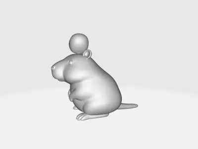 Cute Capybara with Heart Valentines Day Romantic  3D print model