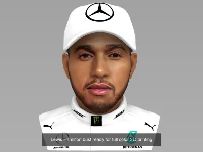 Michael Schumacher Lewis Hamilton busts full color 3D printing 3D Model Pack