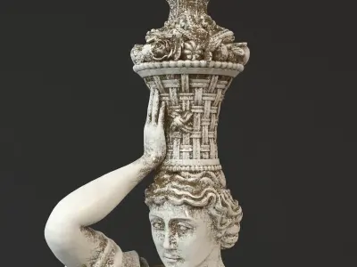 Statue of woman holding vase 3D print model