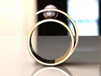 fingerring pearls Free 3D print model