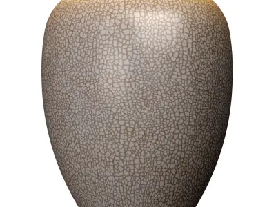 Traditional Ceramic Gray crackle Lighting bedside Table Lamp 3D model
