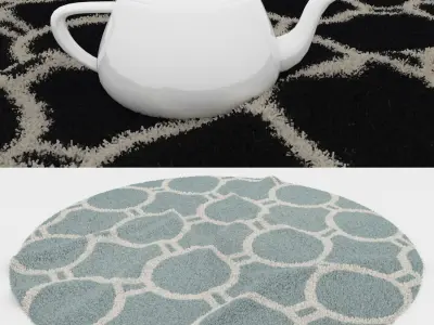 Round Rug Set 78 3D model