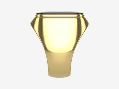 Gold Ring with Stone Jewelry 09 3D model