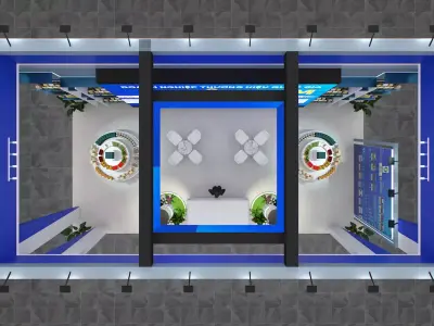 indoor exhibition booth NATIONAL BRAND 3D model