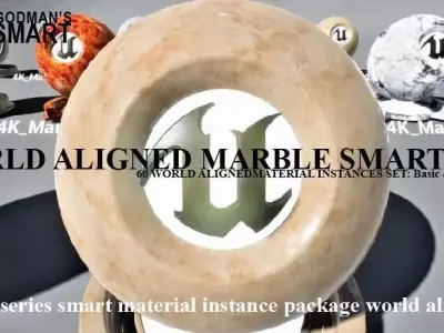Marble World Aligned Materials 3D model