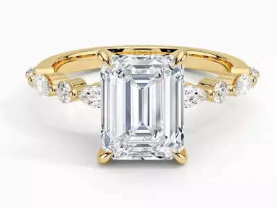 Half coverage diamond ring  01 3D print model