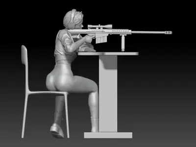Shooting Range girl 4 3D print model