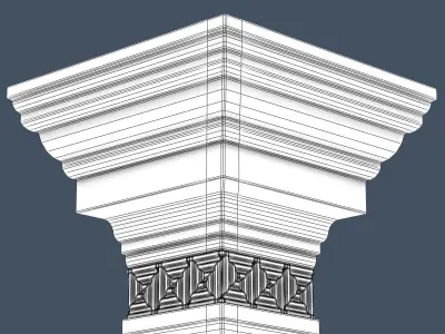 Decorative Crown Molding 3D model 7
