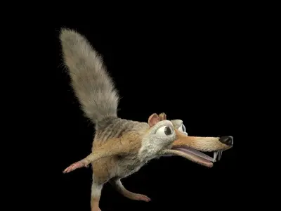 Squirrel Scrat Rigged 3D model