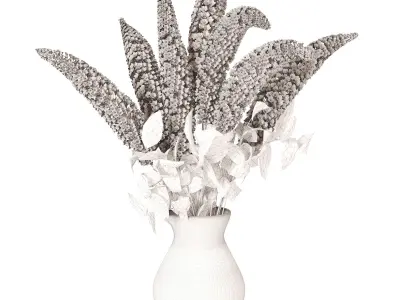 Stylish flowers in a vase 3D model