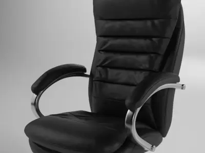 Modern Black Leather Executive Office Chair PBR 3D Model 3D model